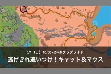 3/1(日) Zwiftクラブライド -逃げきれ追いつけ！キャット＆マウス-